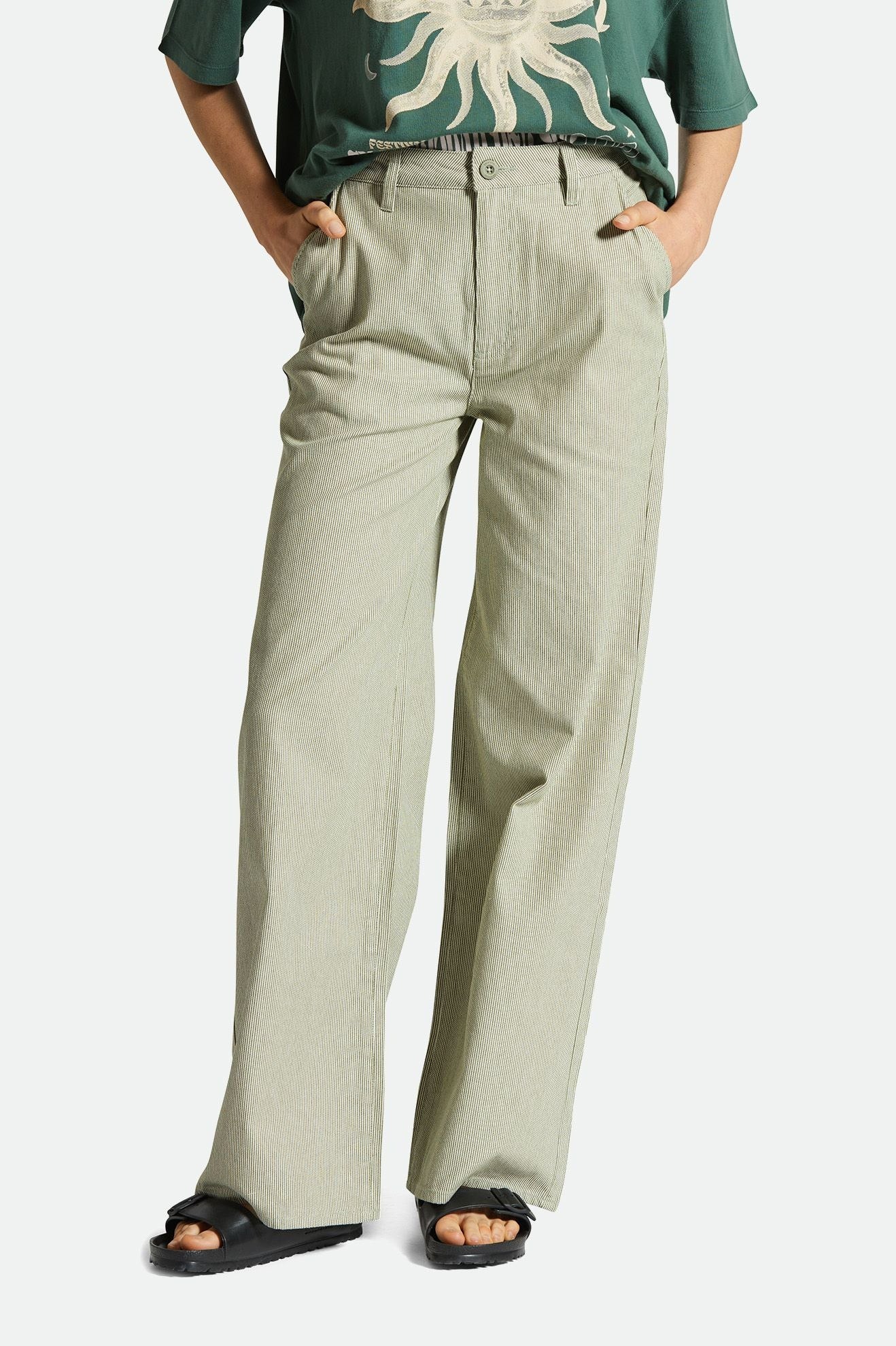 Victory Full Length Wide Leg Pant - Sea Kelp Stripe - Image 4